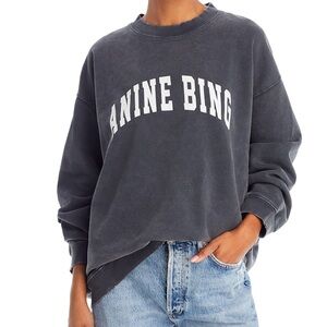 Anine Bing Washed Gray Sweatshirt